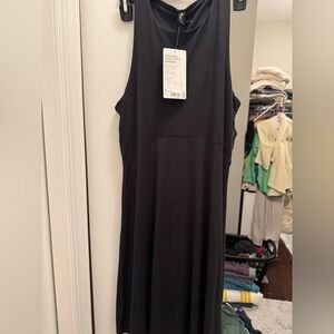 Athleta Sporty Black Knee Length Tank Dress